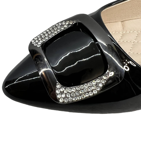 Miqibili  Buckle Toe Slip On Flat - Black Patent -Women Size 8.5 *NEW - Picture 7 of 14